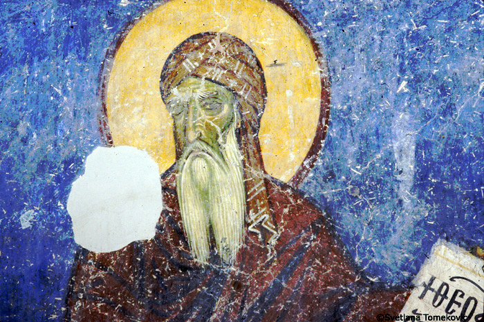Fresco at Nerezi, Macedonia, with Saint Theophanes Graptos, monk
